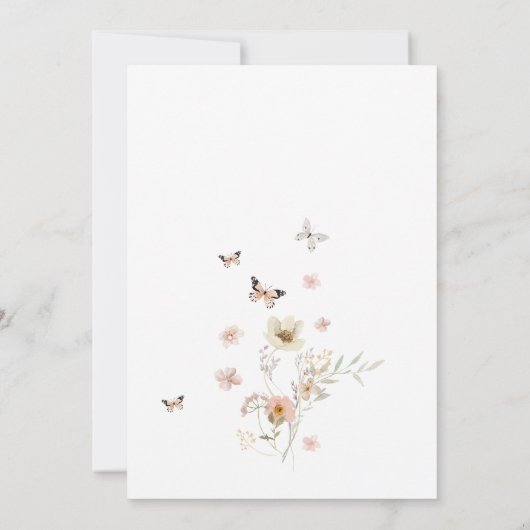 Kleine Wildblume Botanische Frühlingsdusche Einladung (Rückseite)