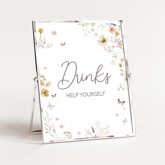 Kleine Wildblume Botanische Frühlingsgetränke Poster