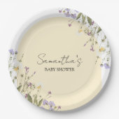 Kleine Wildblume Botanischer BABY SHOWER Pappteller (Vorderseite)