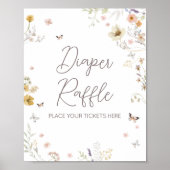 Kleine Wildblume Botanischer Frühlingstauchfalter Poster (Vorne)