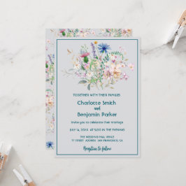 Kleine Wildblume Bouquet Flora Hochzeit Einladung