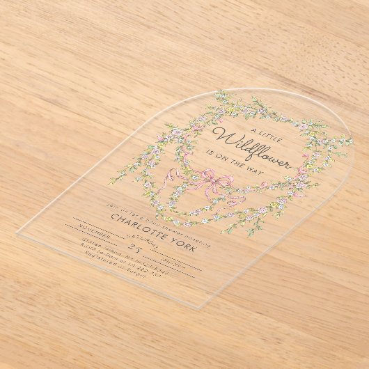 Kleine Wildblume Bow Garden Babydusche Arch Acryleinladungen (Ablage )