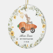 Kleine Wildblume Bunny Rabbit Erster Ostern Keramik Ornament (Links)