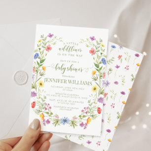 Kleine Wildblume bunte Blumen Baby Mädchen Dusche Einladung