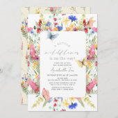 Kleine Wildblume Butterfly Girl Babydusche Einladung (Vorne/Hinten)