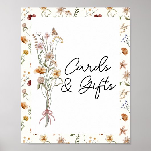 Kleine Wildblume Cream Baby Duschkarten & Geschenk Poster (Vorne)