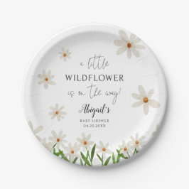 Kleine Wildblume Daisy Girl Babydusche Pappteller