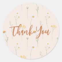 Kleine Wildblume Danke Stickers