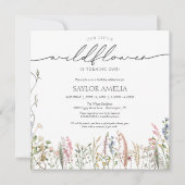 Kleine Wildblume Delikatflorale Erstgeburt Einladung (Vorderseite)