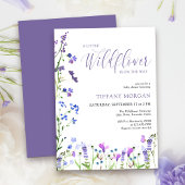 Kleine Wildblume Elegante Lila Babydusche Einladung