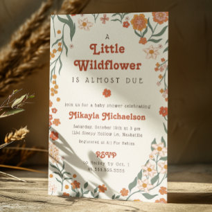 Kleine Wildblume Fall Rustic Boho Babydusche Einladung