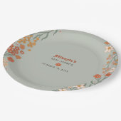 Kleine Wildblume Fall Rustic Boho Babydusche Pappteller (Schrägansicht)