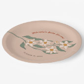 Kleine Wildblume Fall Rustic Boho Babydusche Pappteller (Schrägansicht)