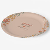 Kleine Wildblume Fall Rustic Boho Babydusche Pappteller (Schrägansicht)