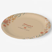 Kleine Wildblume Fall Rustic Boho Babydusche Pappteller (Schrägansicht)