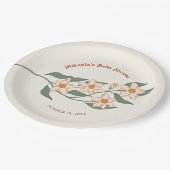 Kleine Wildblume Fall Rustic Boho Babydusche Pappteller (Schrägansicht)