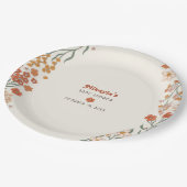 Kleine Wildblume Fall Rustic Boho Babydusche Pappteller (Schrägansicht)