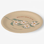 Kleine Wildblume Fall Rustic Boho Babydusche Pappteller (Schrägansicht)