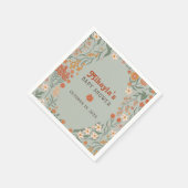 Kleine Wildblume Fall Rustic Boho Babydusche Serviette (Ecke)