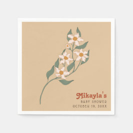 Kleine Wildblume Fall Rustic Boho Babydusche Serviette