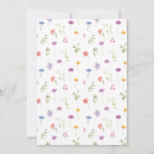 Kleine Wildblume farbenfrohe Blume Babydusche Einladung (Rückseite)
