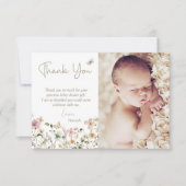 Kleine Wildblume Floral Baby Dusche Dankeskarte (Vorderseite)