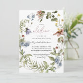 Kleine Wildblume Floral Baby Dusche Einladung (Stehend Vorderseite)