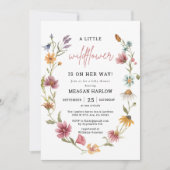 Kleine Wildblume Floral Baby Dusche Einladung (Vorderseite)