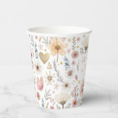 Kleine Wildblume Floral Baby Dusche Pappbecher (Rechts)