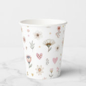 Kleine Wildblume Floral Baby Dusche Pappbecher (Rückseite)