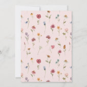 Kleine Wildblume Floral Girl Erster Geburtstag Einladung (Rückseite)