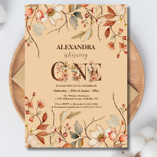 Kleine Wildblume Floral Girl Erster Geburtstag Einladung