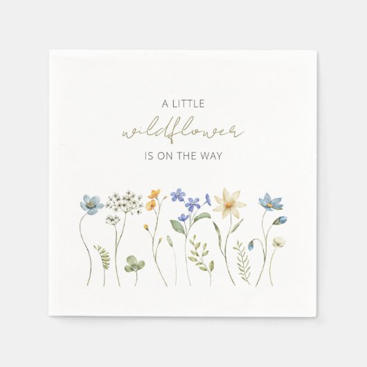 Kleine Wildblume Frühblütendusche Serviette (Vorderseite)