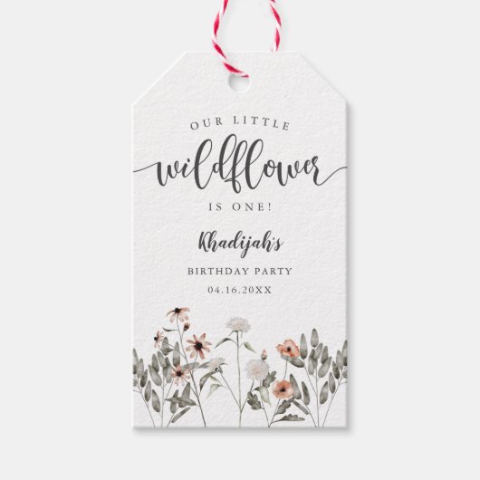 Kleine Wildblume-Frühlingsmädchen Geburtstagsparty Geschenkanhänger (Vorderseite)