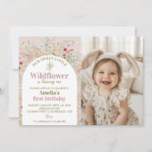 Kleine Wildblume Garten Geburtstag Foto Einladung (Vorderseite)