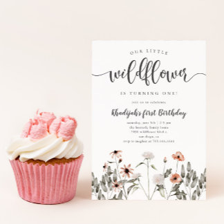 Kleine Wildblume Geburtstagsparty Einladung