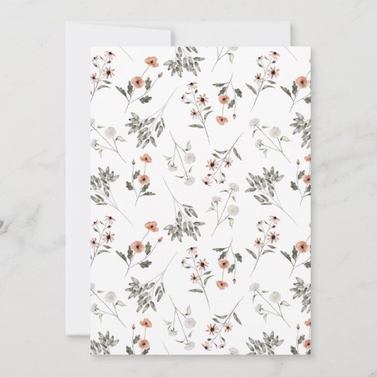 Kleine Wildblume Geburtstagsparty Einladung (Rückseite)