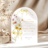 Kleine Wildblume-Gelbe Bow-Babydusche Einladung