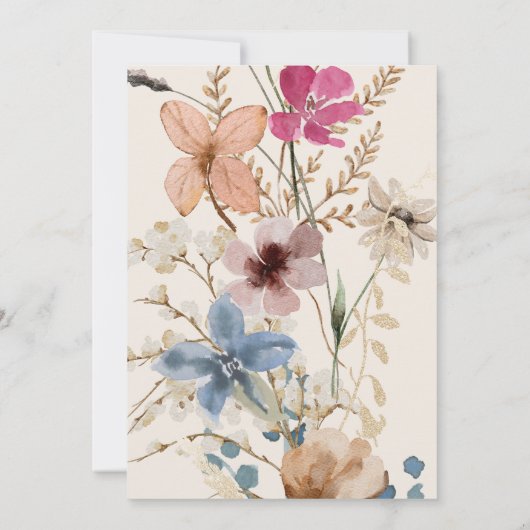 Kleine Wildblume Geschlechtsneutrale Babydusche Einladung (Rückseite)