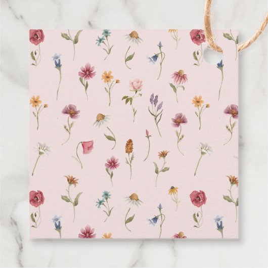 Kleine Wildblume Girl Baby Dusche Danke Geschenkanhänger (Rückseite)