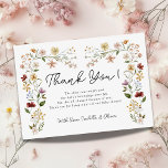 Kleine Wildblume Girl Babydusche Danke Karte<br><div class="desc">Suchen Sie ein schönes Babyduschthema für eine zukünftige Mami? Karo diese kleine Wildblume Girl Baby Dusche Danke Karte. Auf weißem Grund befindet sich ein wunderschöner Strauß mit Aquarellfarben-Wildblumen. Auf der Rückseite befindet sich ein niedliches Blumenmuster mit rosa Hintergrund. Aber Sie können die Hintergrundfarbe im Designwerkzeug ändern. Mit den Vorlagenfeldern können...</div>