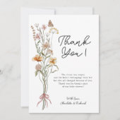 Kleine Wildblume Girl Babydusche Danke Karte (Vorderseite)