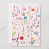 Kleine Wildblume Girl Babydusche Danke Karte (Rückseite)