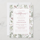 Kleine Wildblume Girl Babydusche Einladung (Vorderseite)