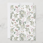 Kleine Wildblume Girl Babydusche Einladung (Rückseite)