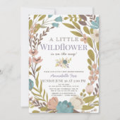 Kleine Wildblume Girl Babydusche Einladung (Vorderseite)