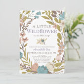 Kleine Wildblume Girl Babydusche Einladung (Stehend Vorderseite)