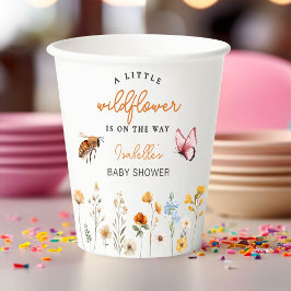 Kleine Wildblume Girl Babydusche Pappbecher