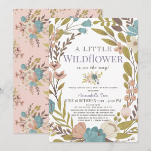 Kleine Wildblume Girl Drive-by Kinderdusche Einladung
