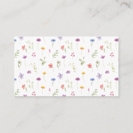 Kleine Wildblume-Girl-Duschdusche-Windel-Tombola Begleitkarte (Rückseite)